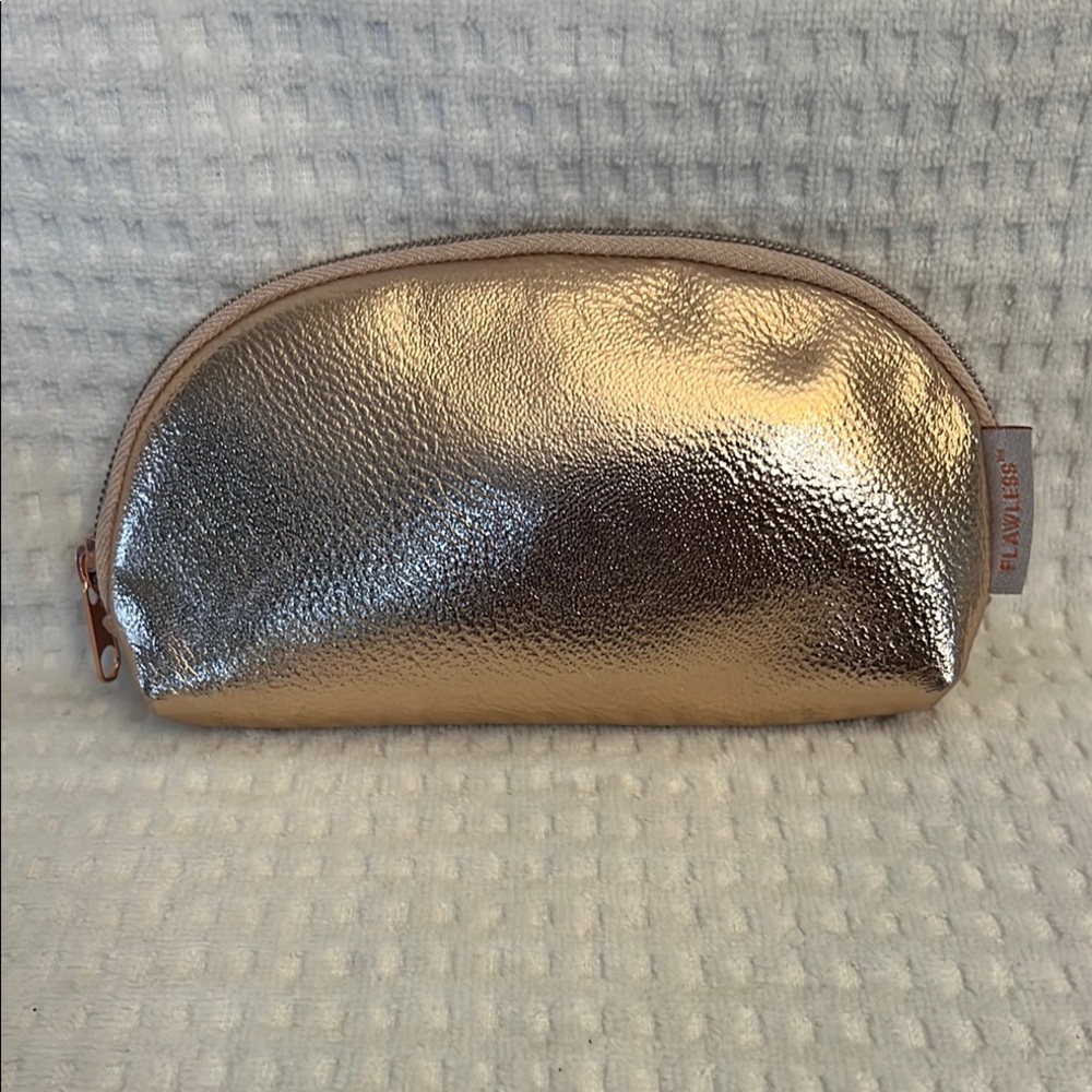 LAWLESS Gold Textured Makeup Bag